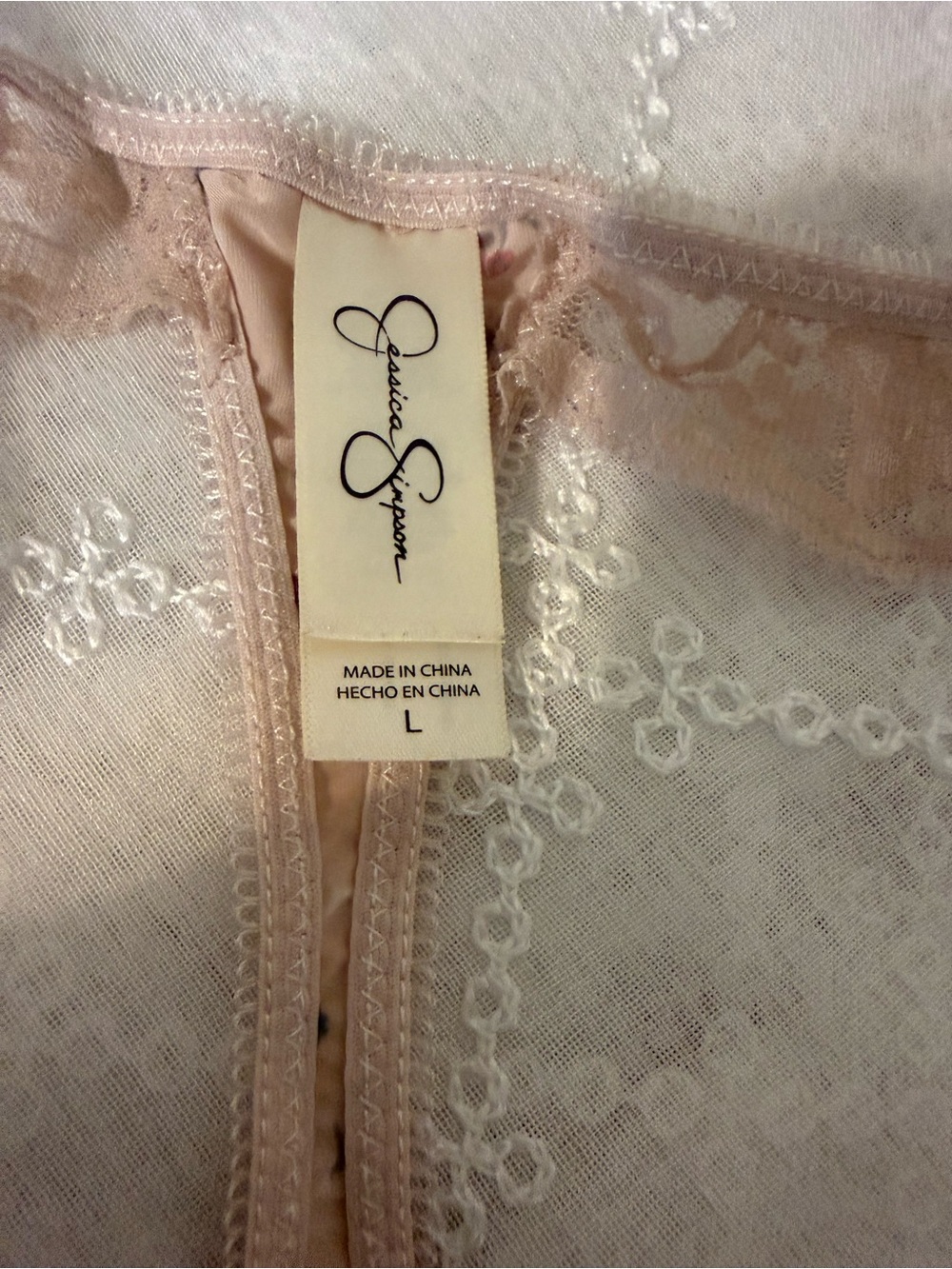 Jessica Simpson Pink and Nude Lace-Trim Thong Set - Picture 4 of 4